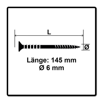 SPAX Justierschraube 6,0x145 mm 100 Stück ( 161010601455 ) Justiergewinde mit Halterillen Flachkopf T-STAR Plus 4Cut WIROX - Toolbrothers