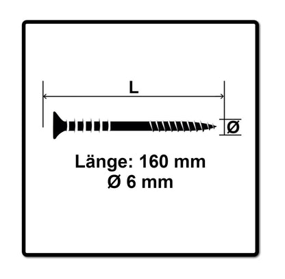 SPAX Justierschraube 6,0x160 mm 100 Stück ( 161010601605 ) Justiergewinde mit Halterillen Flachkopf T-STAR Plus 4Cut WIROX