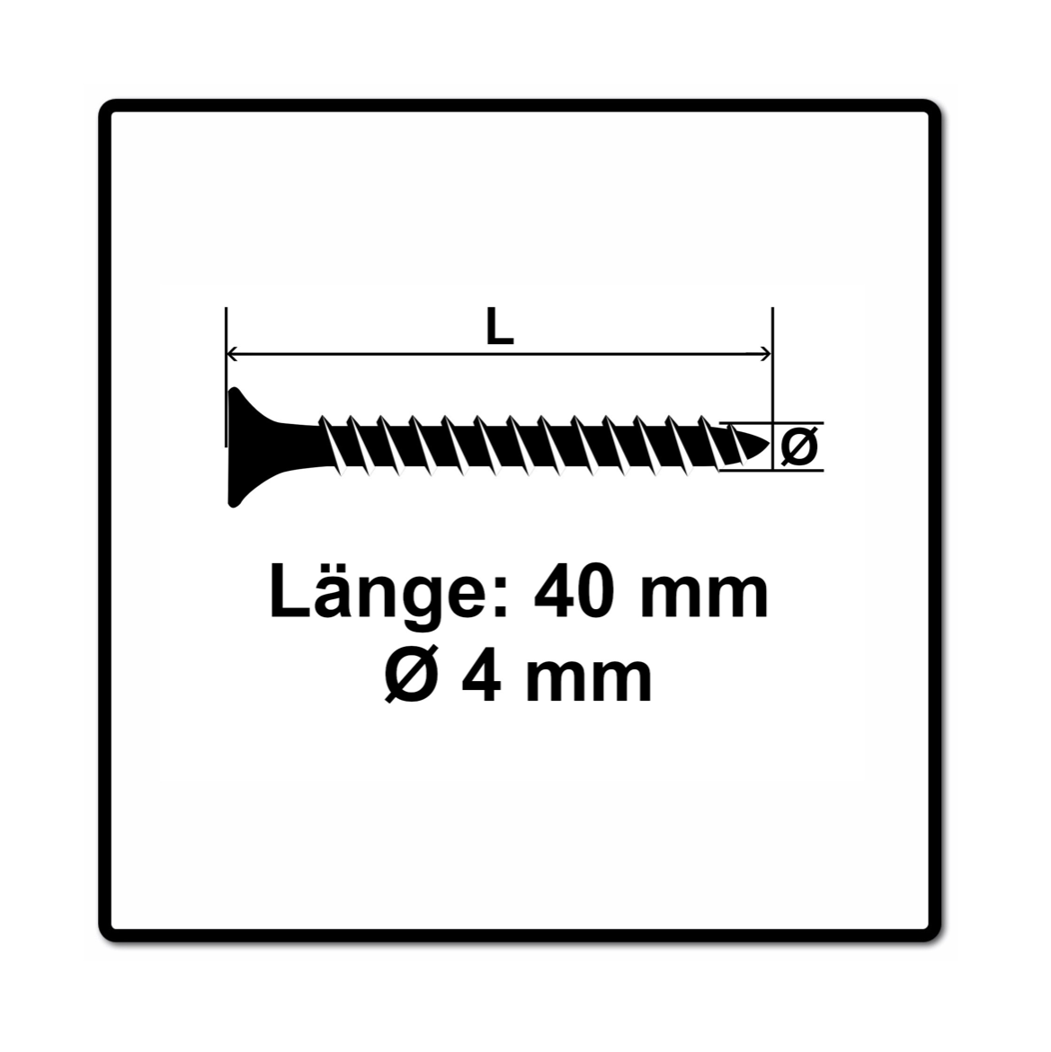 Fischer Power-Fast II FPF II Spanplattenschraube 4,0x40 mm 1000 Stück ( 670158 ) Senkkopf mit Torx Vollgewinde galvanisch verzinkt, blau passiviert