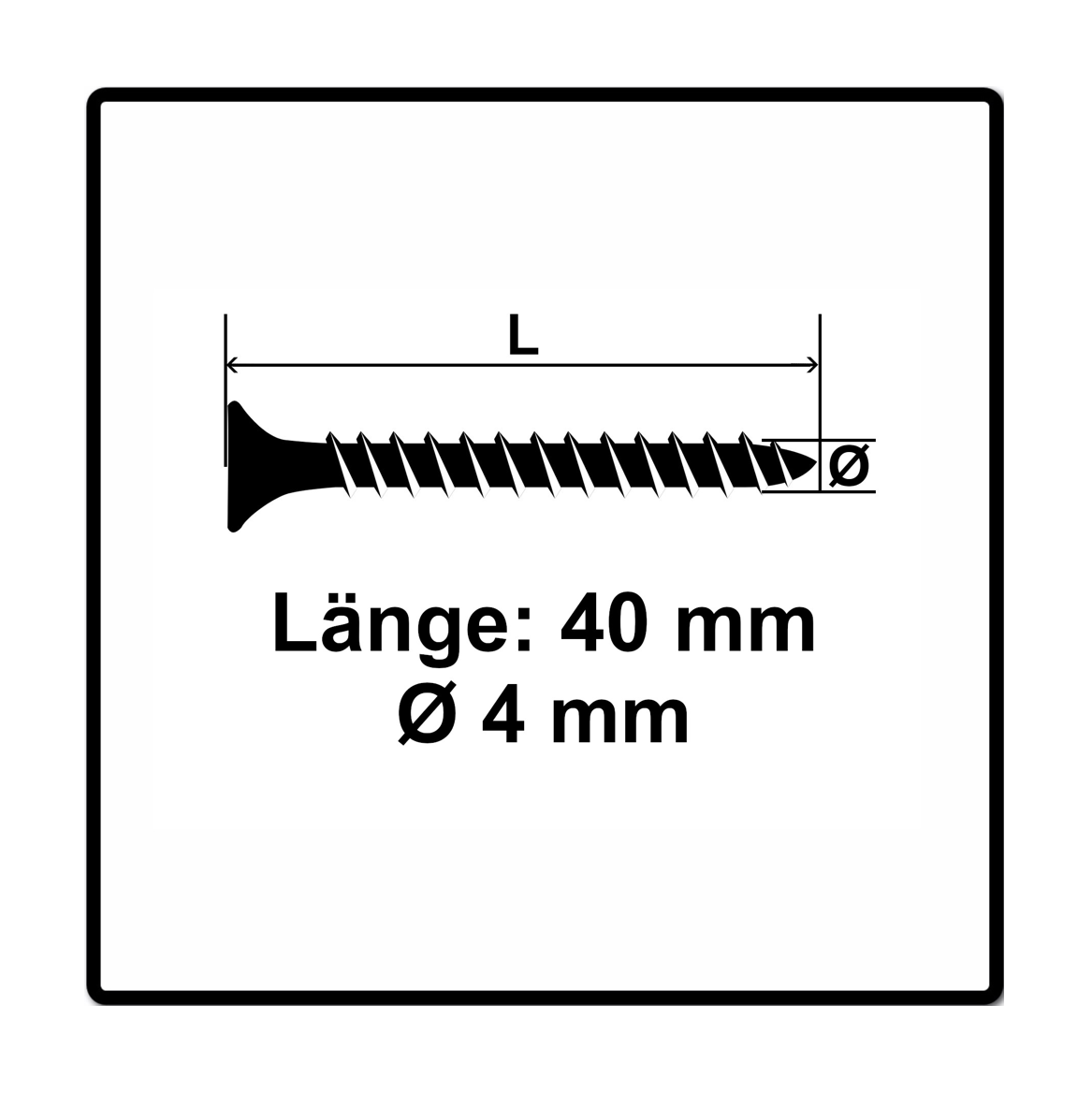 Fischer Power-Fast II FPF II Spanplattenschraube 4,0x40 mm 200 Stück ( 670159 ) Senkkopf mit Torx Vollgewinde galvanisch verzinkt, blau passiviert