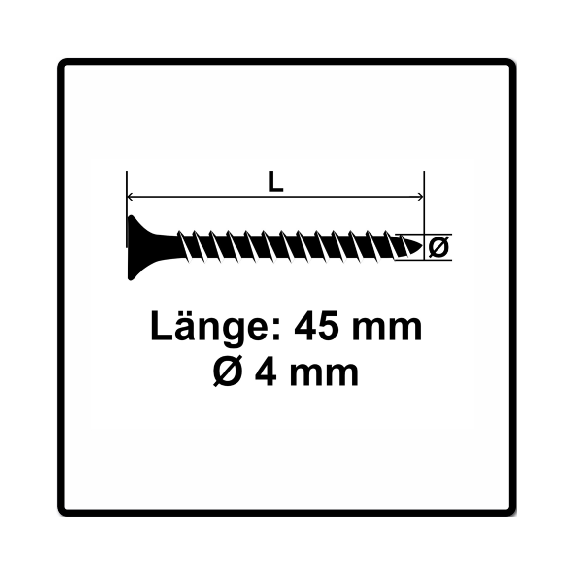 Fischer Power-Fast II FPF II Vis à bois aggloméré 4,0x45mm,Tête fraisée, Torx, Filetage total, Zingué blanc, Passivé bleu, 500pcs. (670161)