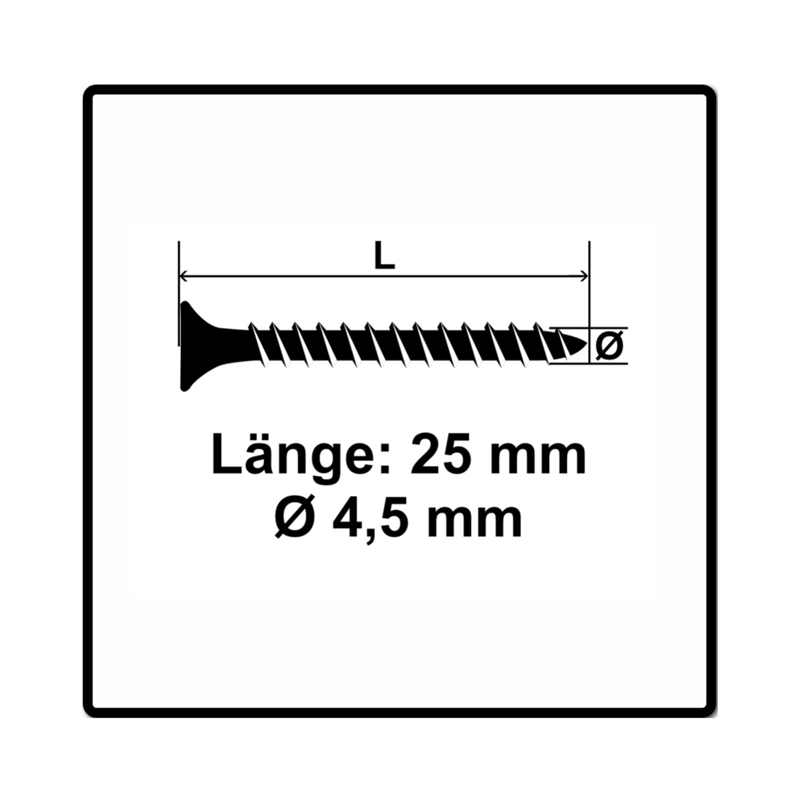 Fischer Power-Fast II FPF II Spanplattenschraube 4,5x25 mm 200 Stück ( 670254 ) Senkkopf mit Torx Vollgewinde galvanisch verzinkt, blau passiviert