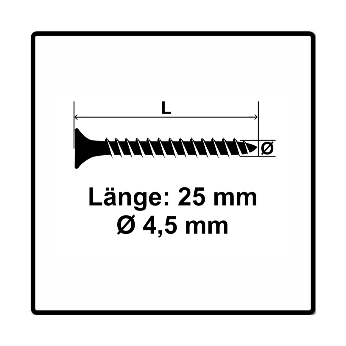 Fischer Power-Fast II FPF II Spanplattenschraube 4,5x25 mm 500 Stück ( 670255 ) Senkkopf mit Torx Vollgewinde galvanisch verzinkt, blau passiviert