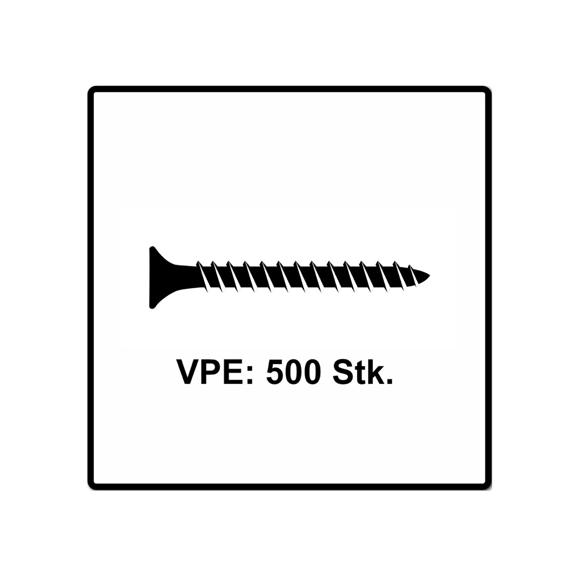 Fischer Power-Fast II FPF II Spanplattenschraube 5,0x25 mm 500 Stück ( 670639 ) Senkkopf mit Torx Vollgewinde galvanisch verzinkt, blau passiviert