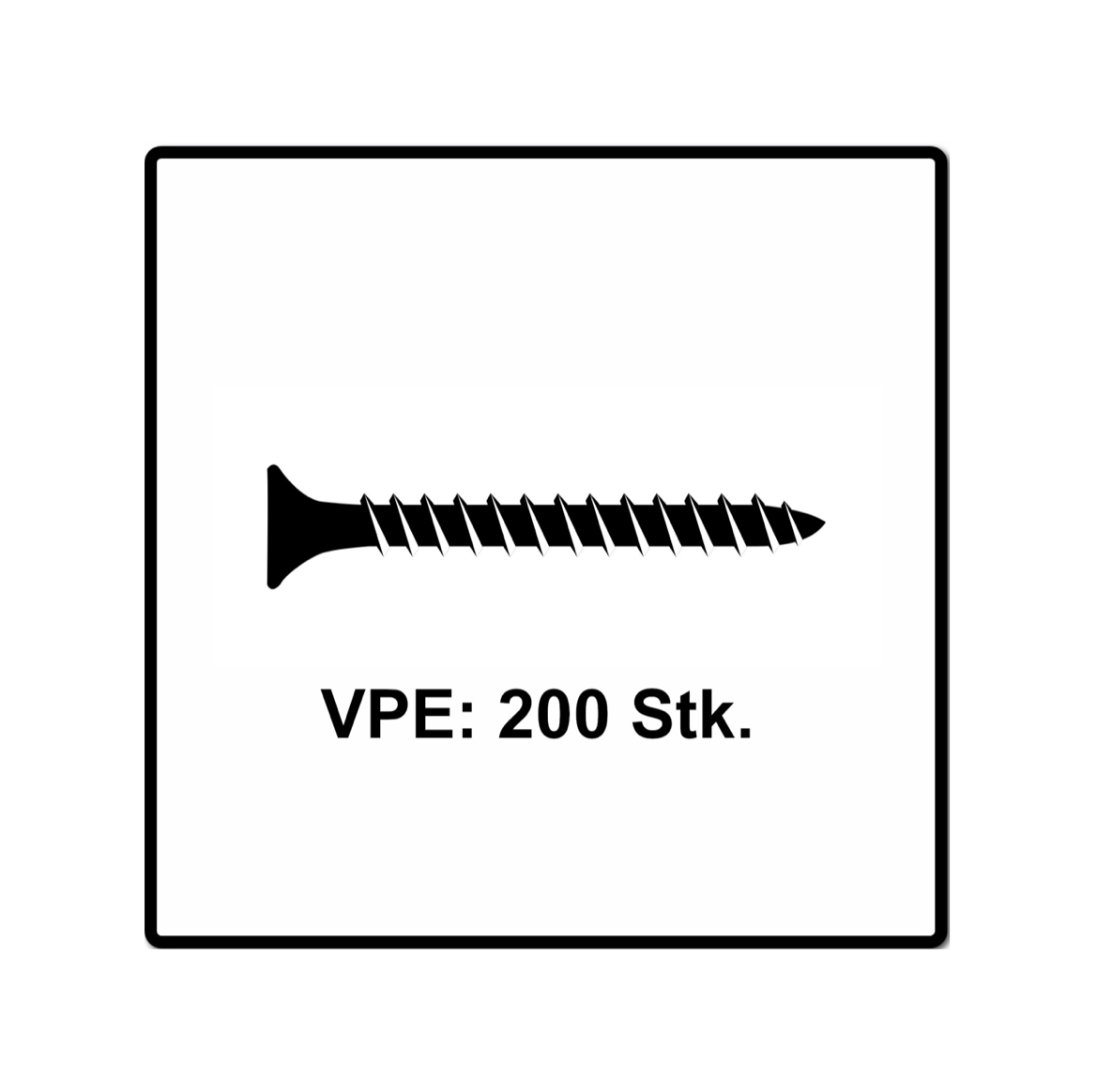 Fischer Power-Fast II FPF II Spanplattenschraube 5,0x35 mm 200 Stück ( 670352 ) Senkkopf mit Torx Vollgewinde galvanisch verzinkt, blau passiviert