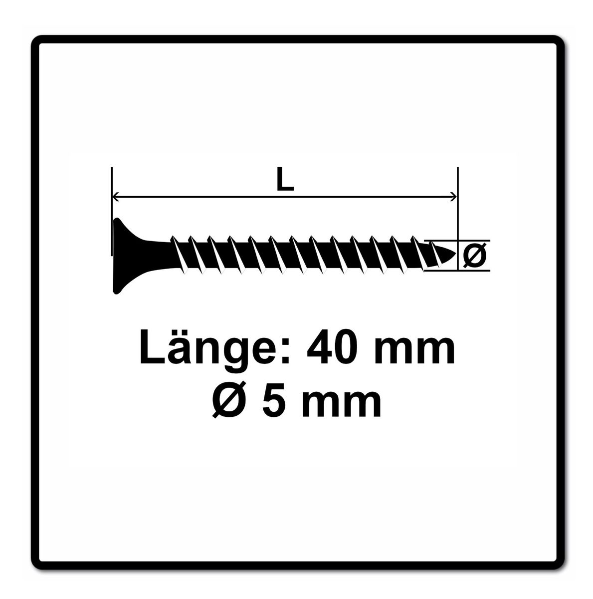 Fischer Power-Fast II FPF II Spanplattenschraube 5,0x40 mm 200 Stück ( 670354 ) Senkkopf mit Torx Vollgewinde galvanisch verzinkt, blau passiviert