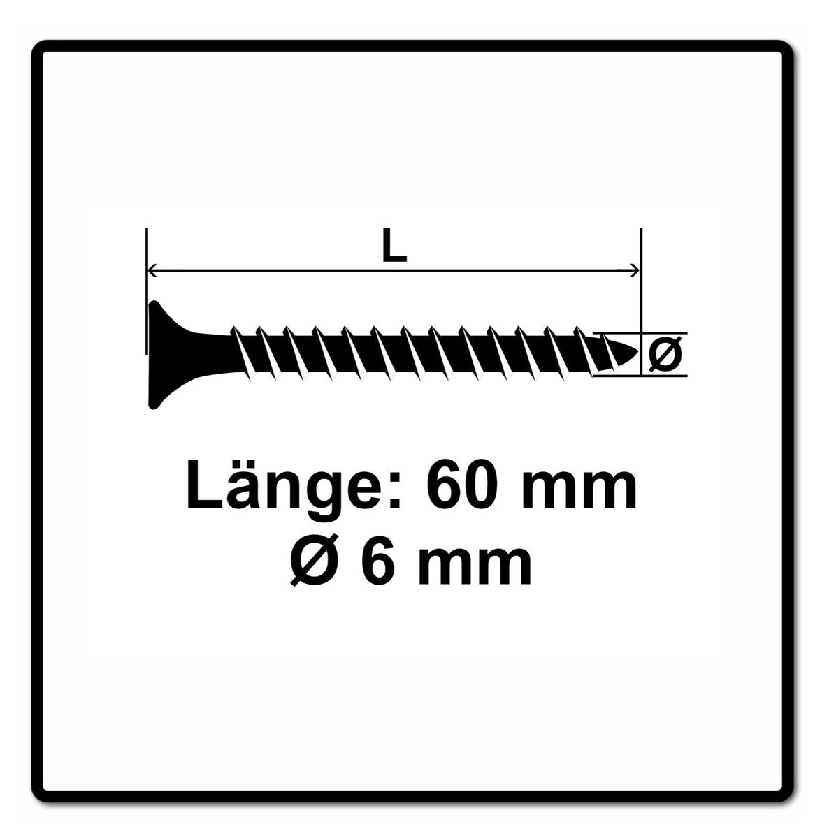 Fischer Vis pour panneaux de particules Power-Fast II FPF II 6.0x60 mm - 100 pièces (670455) tête fraisée + Filetage complet Torx, zinguée, passivée bleue