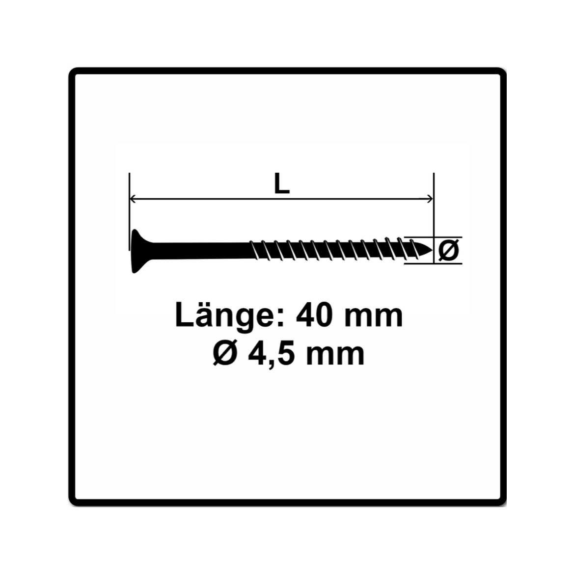 Fischer Power-Fast II FPF II Spanplattenschraube 4,5x40 mm 200 Stück ( 670268 ) Senkkopf mit Torx Teilgewinde galvanisch verzinkt, blau passiviert