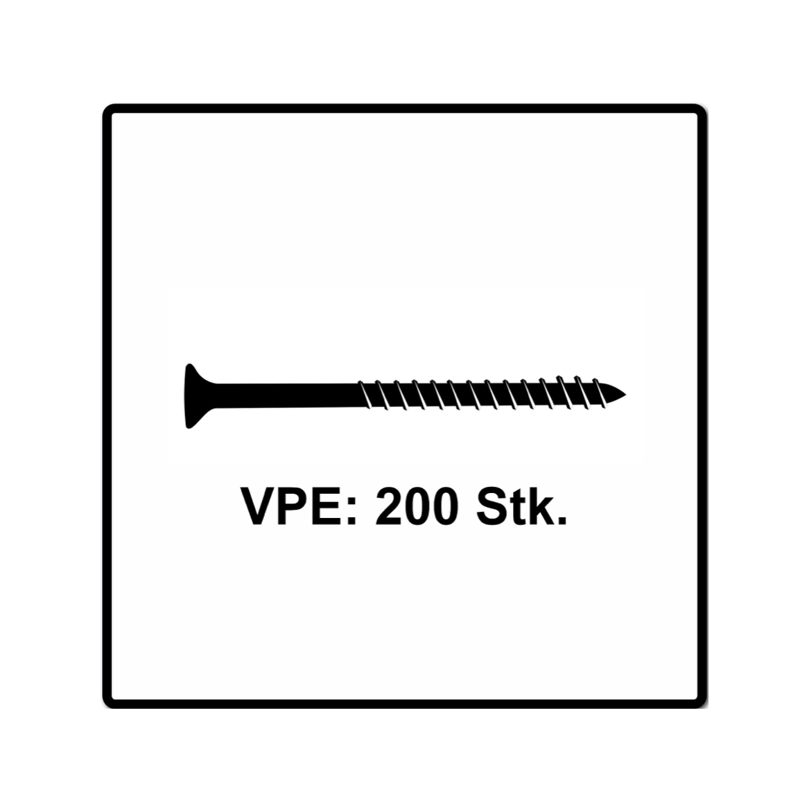 Fischer Power-Fast II FPF II Spanplattenschraube 4,5x40 mm 200 Stück ( 670268 ) Senkkopf mit Torx Teilgewinde galvanisch verzinkt, blau passiviert