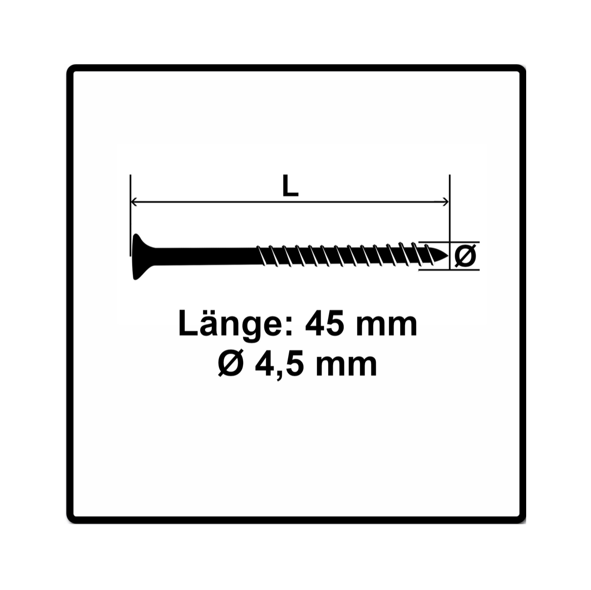 Fischer Power-Fast II FPF II Spanplattenschraube 4,5x45 mm 200 Stück ( 670270 ) Senkkopf mit Torx Teilgewinde galvanisch verzinkt, blau passiviert