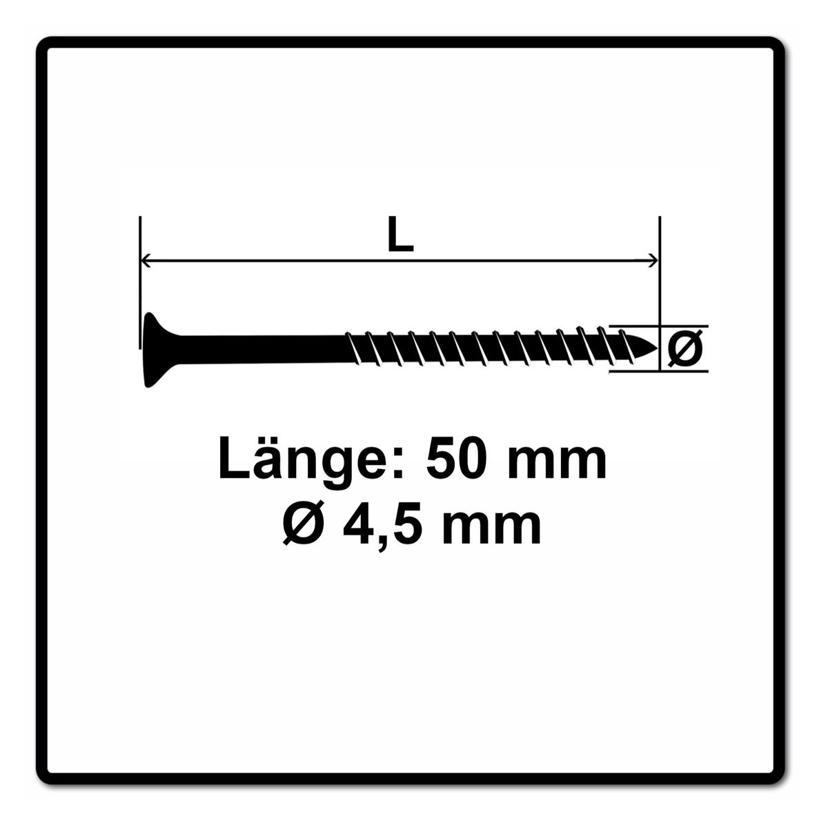 Fischer Power-Fast II FPF II Spanplattenschraube 4,5x50 mm 500 Stück ( 670273 ) Senkkopf mit Torx Teilgewinde galvanisch verzinkt, blau passiviert