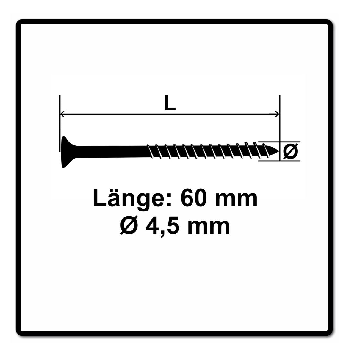 Fischer Power-Fast II FPF II Spanplattenschraube 4,5x60 mm 100 Stück ( 670274 ) Senkkopf mit Torx Teilgewinde galvanisch verzinkt, blau passiviert