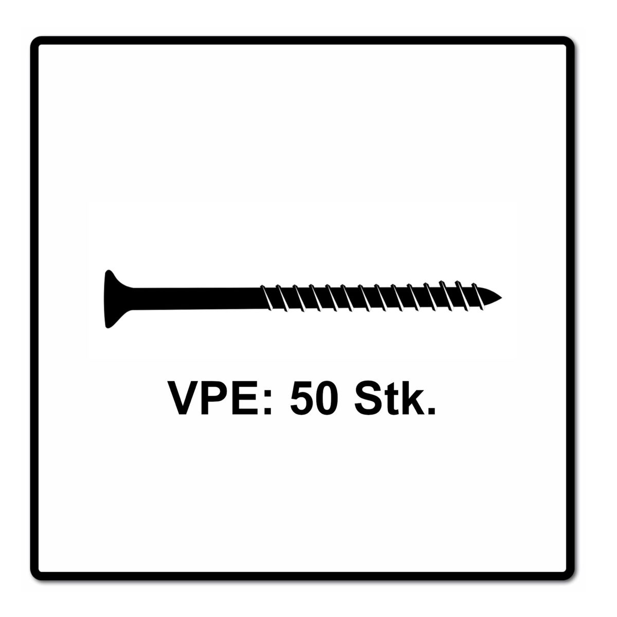 Fischer Power-Fast II FPF II Spanplattenschraube 5,0x100 mm 50 Stück ( 670672 ) Senkkopf mit Torx Teilgewinde galvanisch verzinkt, blau passiviert