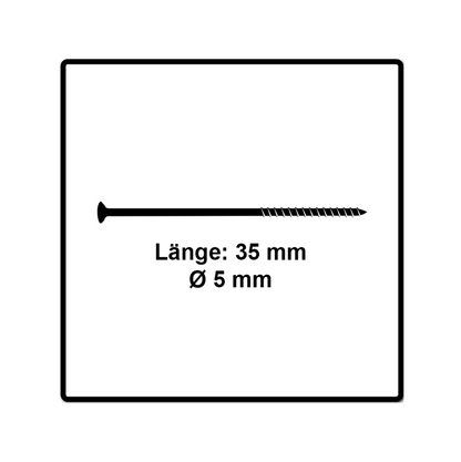 Fischer Power-Fast II FPF II Spanplattenschraube 5,0x35 mm 200 Stück ( 670370 ) Senkkopf mit Torx Teilgewinde galvanisch verzinkt, blau passiviert