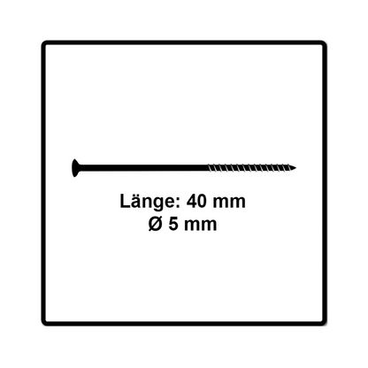 Fischer Power-Fast II FPF II Spanplattenschraube 5,0x40 mm 200 Stück ( 670372 ) Senkkopf mit Torx Teilgewinde galvanisch verzinkt, blau passiviert