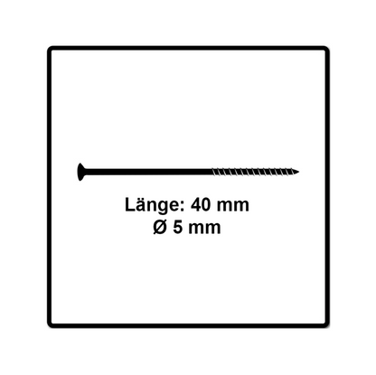 Fischer Power-Fast II FPF II Spanplattenschraube 5,0x40 mm 500 Stück ( 670373 ) Senkkopf mit Torx Teilgewinde galvanisch verzinkt, blau passiviert