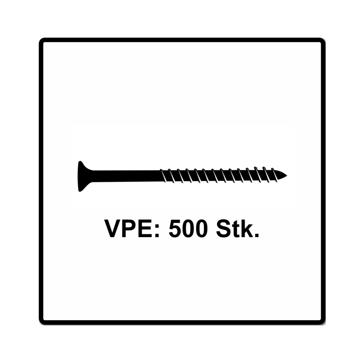 Fischer Power-Fast II FPF II Spanplattenschraube 5,0x40 mm 500 Stück ( 670373 ) Senkkopf mit Torx Teilgewinde galvanisch verzinkt, blau passiviert