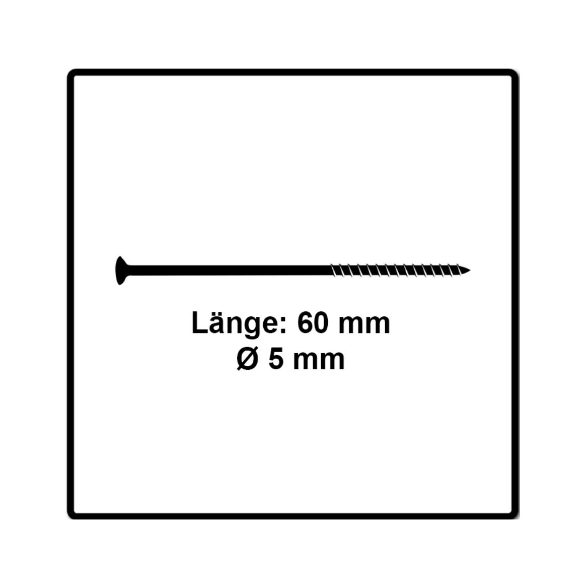 Fischer Power-Fast II FPF II Spanplattenschraube 5,0x60 mm 100 Stück ( 670378 ) Senkkopf mit Torx Teilgewinde galvanisch verzinkt, blau passiviert