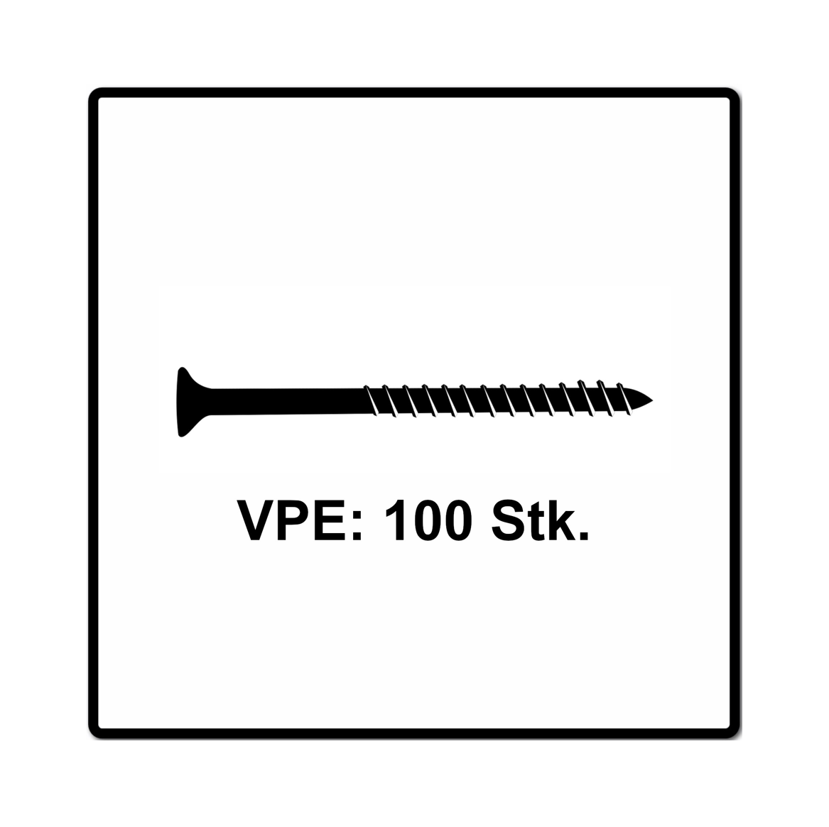 Fischer Power-Fast II FPF II Spanplattenschraube 5,0x60 mm 100 Stück ( 670378 ) Senkkopf mit Torx Teilgewinde galvanisch verzinkt, blau passiviert