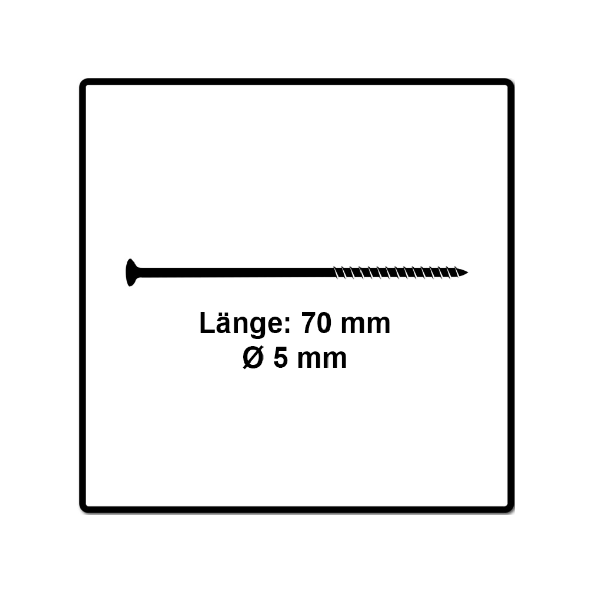 Fischer Power-Fast II FPF II Spanplattenschraube 5,0x70 mm 200 Stück ( 670381 ) Senkkopf mit Torx Teilgewinde galvanisch verzinkt, blau passiviert