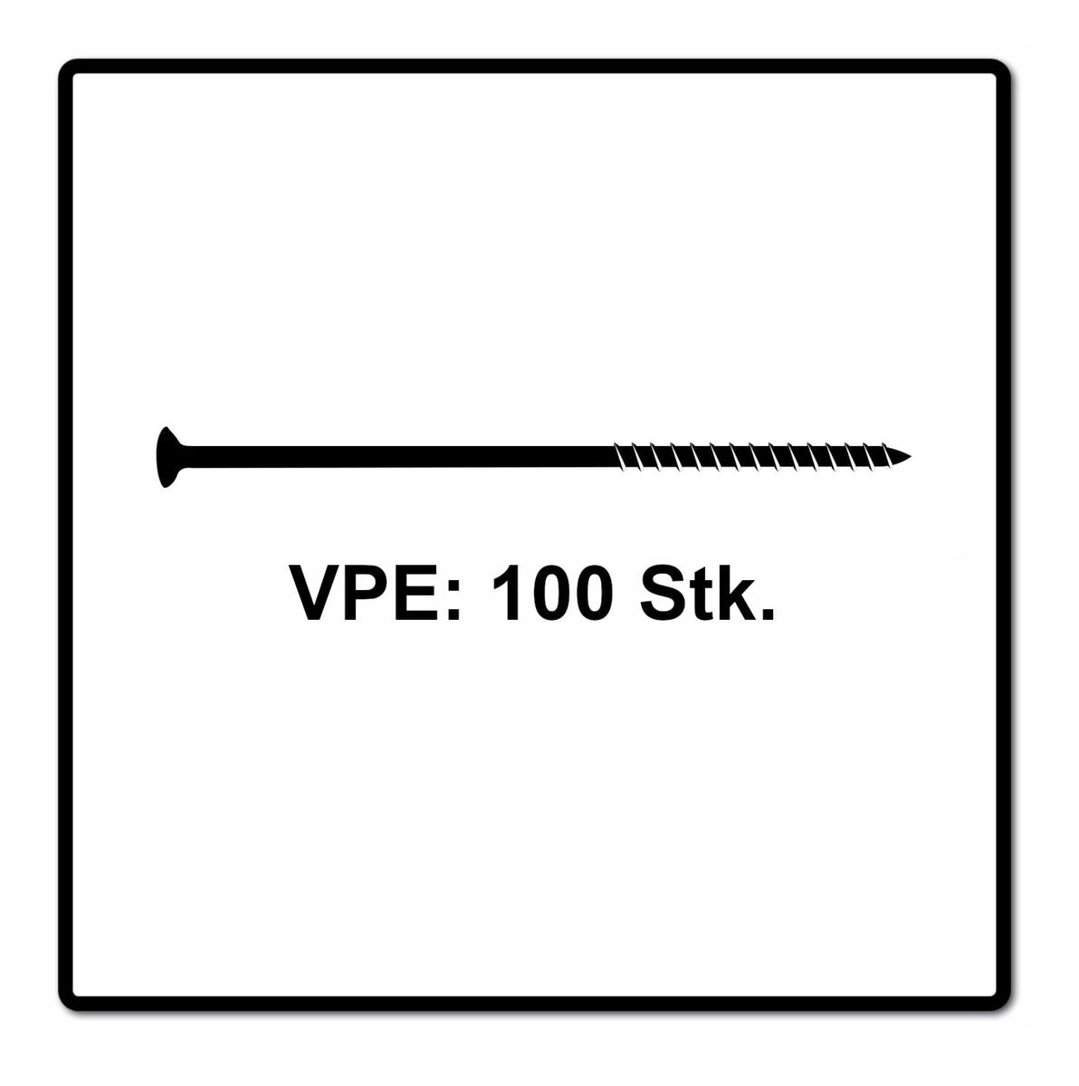 Fischer Vis pour panneaux de particules Power-Fast II FPF II 5.0x80 mm - 100 pièces (670382) tête fraisée + Filetage partiel Torx, galvanisée, passivée bleue