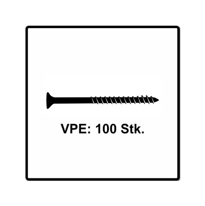 Fischer Vis pour panneaux de particules Power-Fast II FPF II 5.0x90 mm - 100 pièces (670384) tête fraisée + Filetage partiel Torx, zinguée, passivée bleue