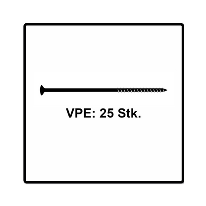 Fischer Power-Fast II FPF II Spanplattenschraube 6,0x100 mm 25 Stück ( 670458 ) Senkkopf mit Torx Teilgewinde galvanisch verzinkt, blau passiviert