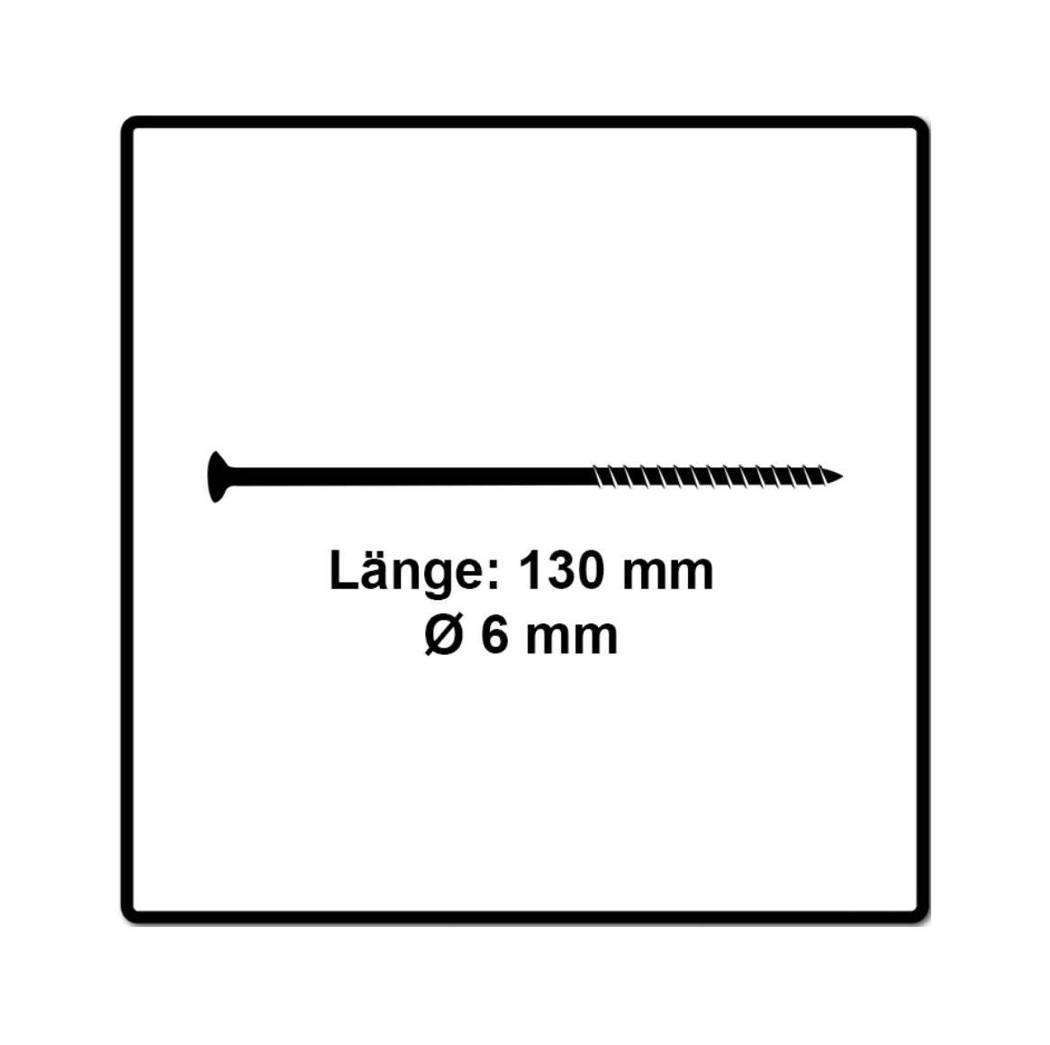 Fischer Power-Fast II FPF II Vis à bois aggloméré 6,0x130mm, Tête fraisée, Empreinte Torx ,Filetage partiel, Zingué blanc, Bleu passivé - 100 pcs. (670461)