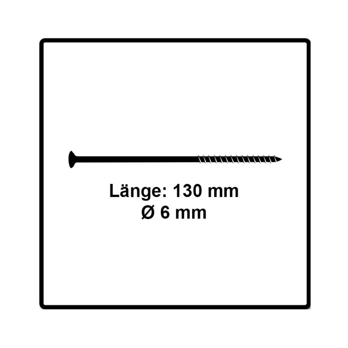 Fischer Power-Fast II FPF II Spanplattenschraube 6,0x130 mm 50 Stück ( 670691 ) Senkkopf mit Torx Teilgewinde galvanisch verzinkt, blau passiviert