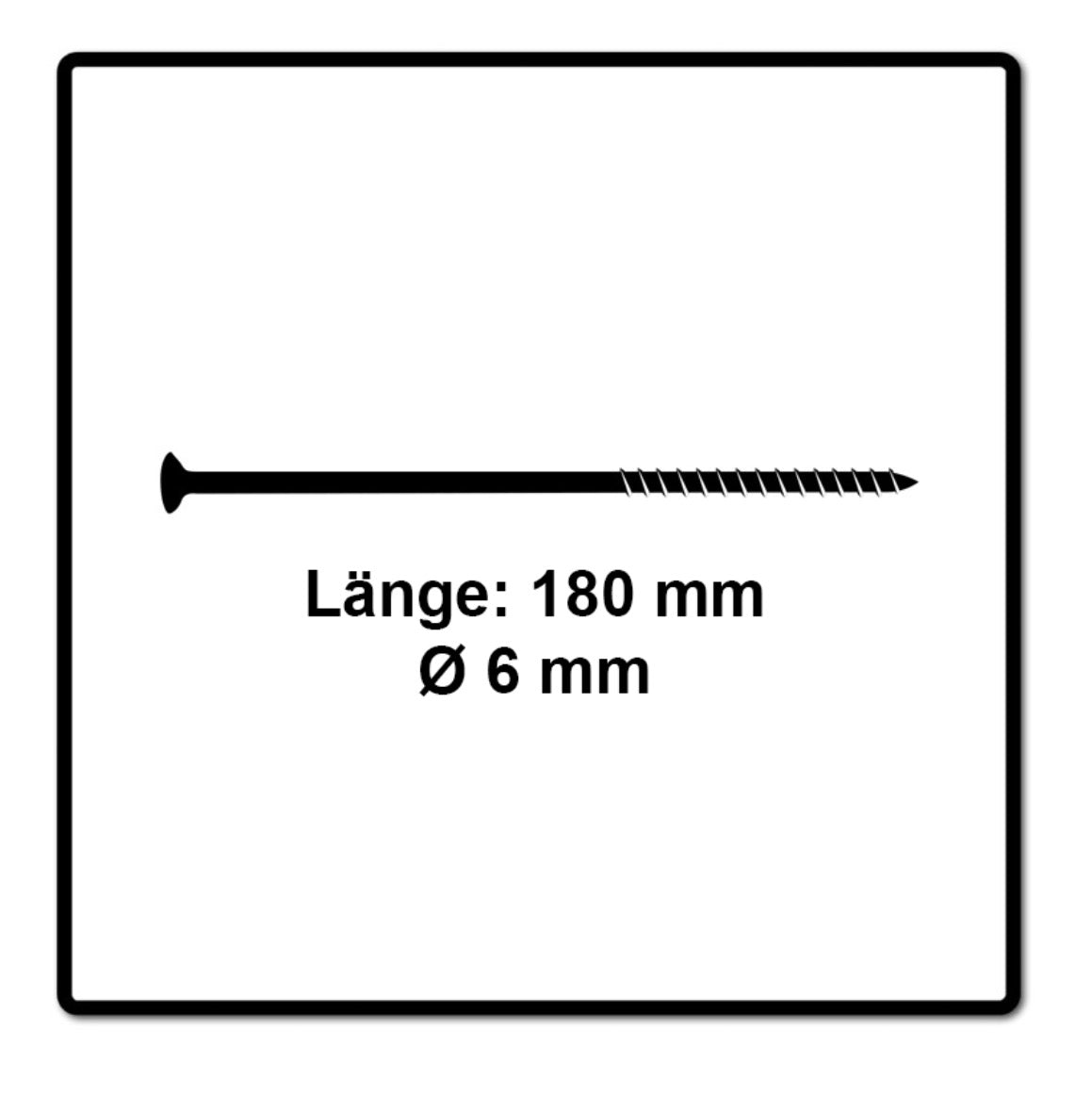 Fischer Power-Fast II FPF II Spanplattenschraube 6,0x180 mm 100 Stück ( 670465 ) Senkkopf mit Torx Teilgewinde galvanisch verzinkt, blau passiviert