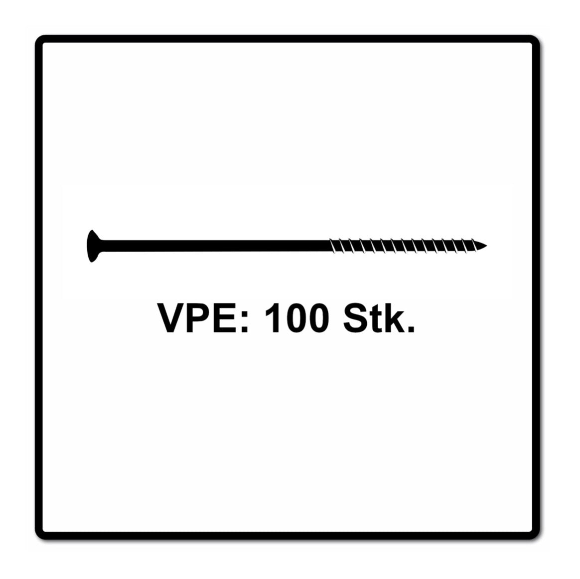 Fischer Power-Fast II FPF II Spanplattenschraube 6,0x180 mm 100 Stück ( 670465 ) Senkkopf mit Torx Teilgewinde galvanisch verzinkt, blau passiviert