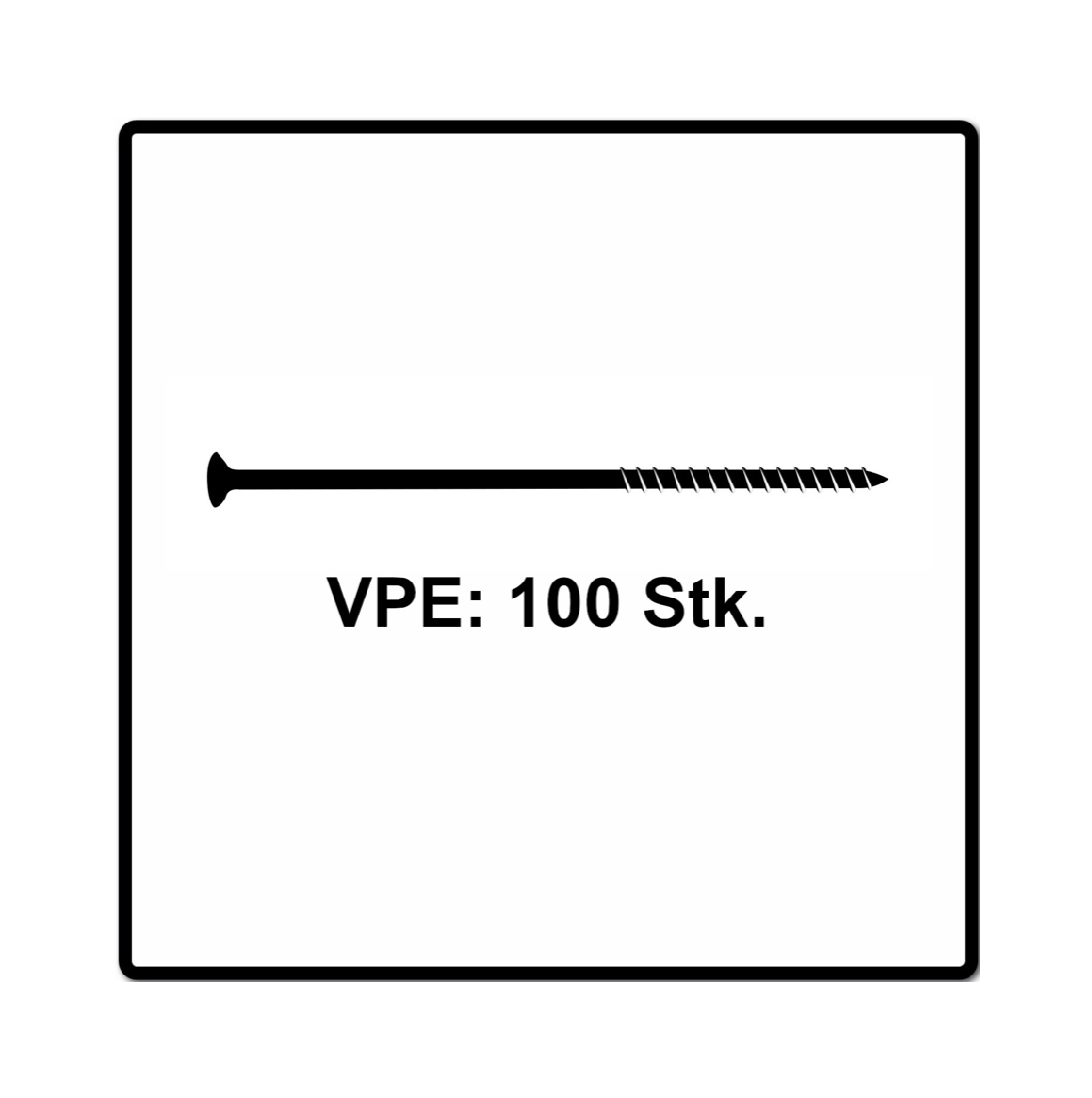 Fischer Power-Fast II FPF II Spanplattenschraube 6,0x200 mm 100 Stück ( 670466 ) Senkkopf mit Torx Teilgewinde galvanisch verzinkt, blau passiviert