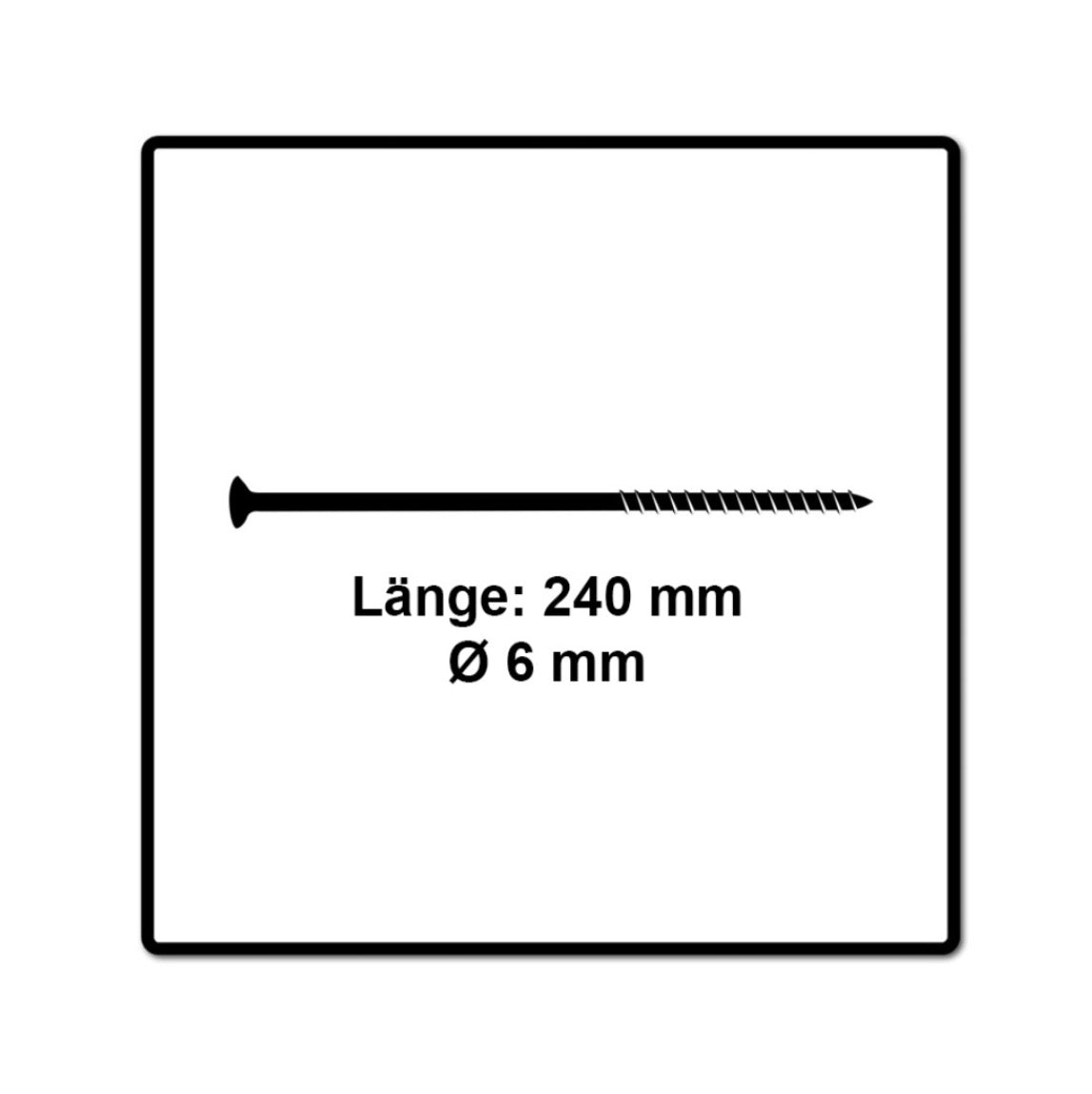 Fischer Power-Fast II FPF II Spanplattenschraube 6,0x240 mm 50 Stück ( 670469 ) Senkkopf mit Torx Teilgewinde galvanisch verzinkt, blau passiviert