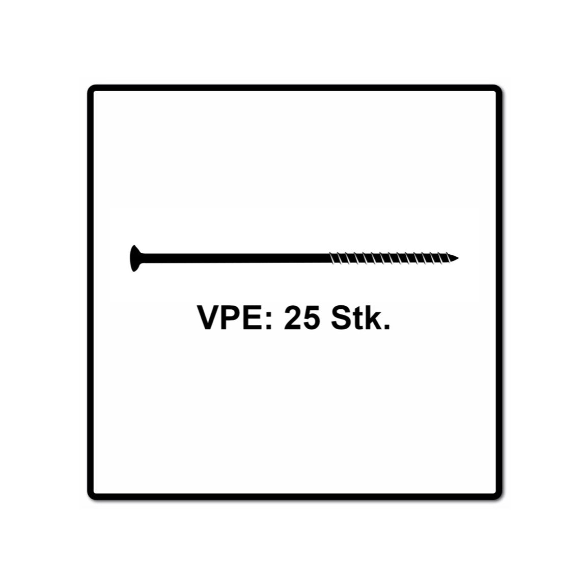 Fischer Power-Fast II FPF II Vis à bois aggloméré 6,0x300 mm, Tête fraisée avec étoile intérieure TX - Filetage partiel galvanisé - Bleu passivé, 25 pcs. ( 670474 )