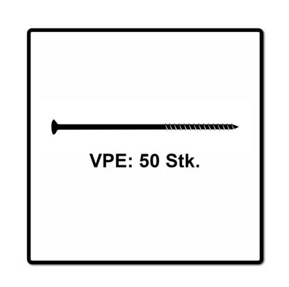 Fischer Power-Fast II FPF II Vis à bois aggloméré 6,0x300 mm, Tête fraisée avec étoile intérieure TX - Filetage partiel galvanisé - Bleu passivé, 50 pcs. ( 670475 )