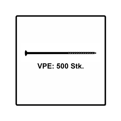 Fischer Power-Fast II FPF II Spanplattenschraube 6,0x40 mm 500 Stück ( 670477 ) Senkkopf mit Torx Teilgewinde galvanisch verzinkt, blau passiviert