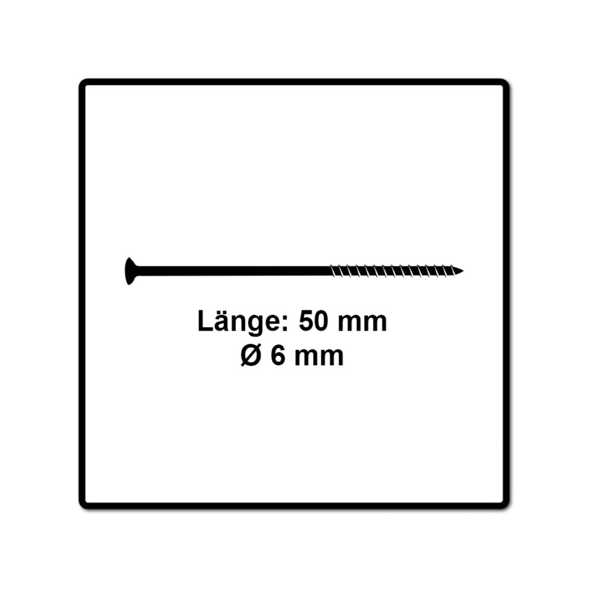 Fischer Power-Fast II FPF II Spanplattenschraube 6,0x50 mm 400 Stück ( 670480 ) Senkkopf mit Torx Teilgewinde galvanisch verzinkt, blau passiviert