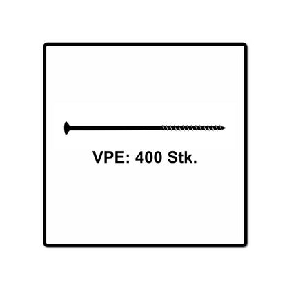 Fischer Vis pour panneaux de particules Power-Fast II FPF II 6.0x50 mm - 400 pièces (670480) tête fraisée + Filetage partiel Torx, galvanisée, passivée bleue