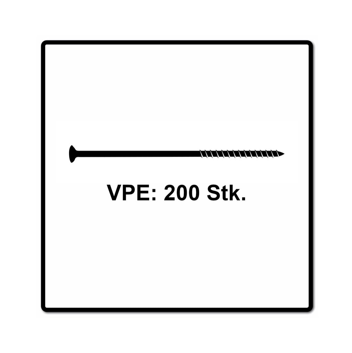 Fischer Power-Fast II FPF II Spanplattenschraube 6,0x80 mm 200 Stück ( 670486 ) Senkkopf mitTorx Teilgewinde galvanisch verzinkt, blau passiviert