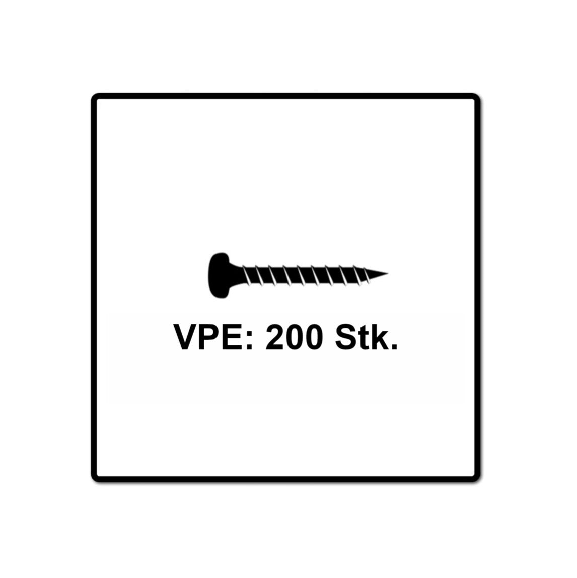 Fischer Power-Fast II FPF II Spanplattenschraube 3,0x12 mm 200 Stück ( 670056 ) Pan Head mit Torx Vollgewinde galvanisch verzinkt, blau passiviert