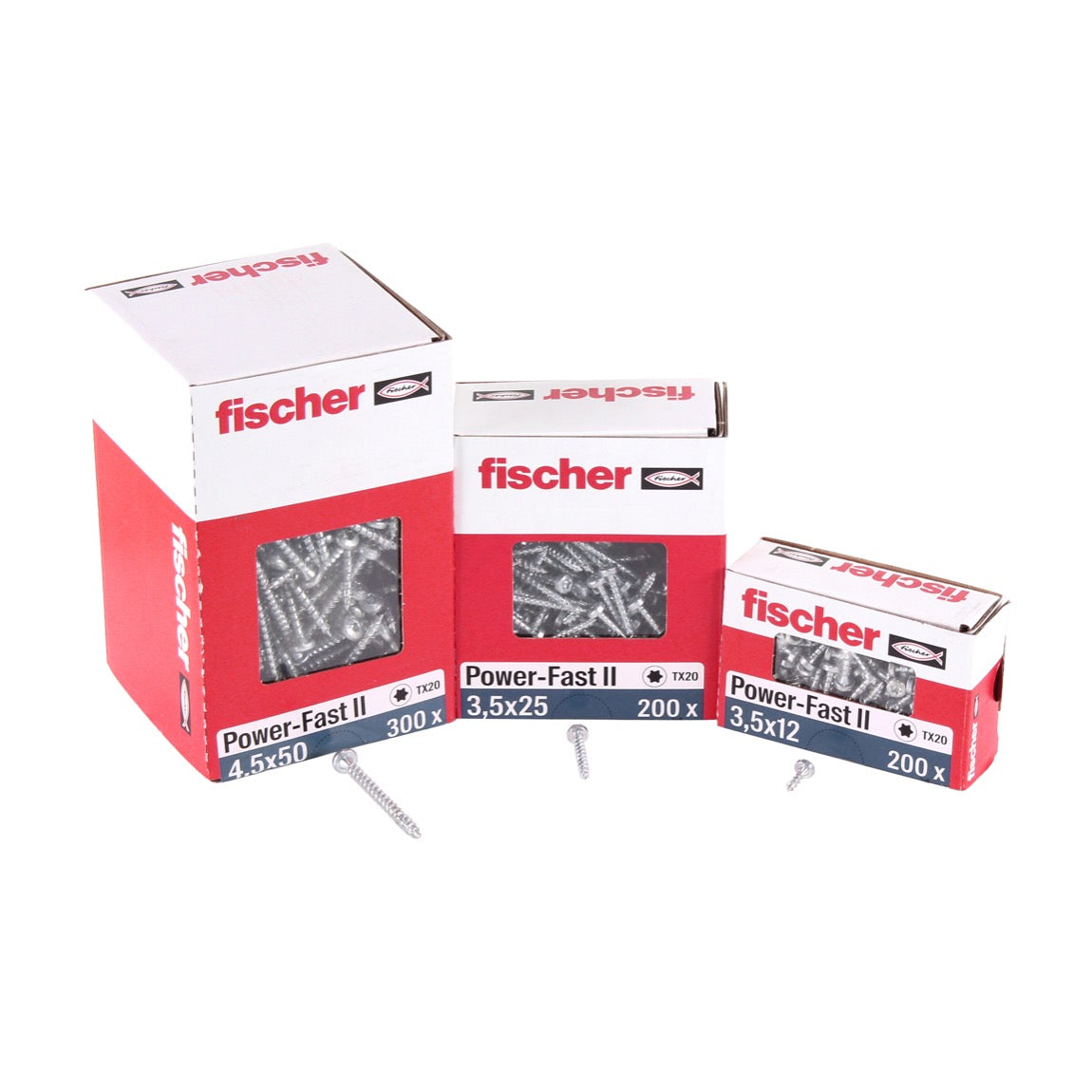 Fischer Power-Fast II FPF II Spanplattenschraube 3,0x25 mm 200 Stück ( 670059 ) Pan Head mit Torx Teilgewinde galvanisch verzinkt, blau passiviert