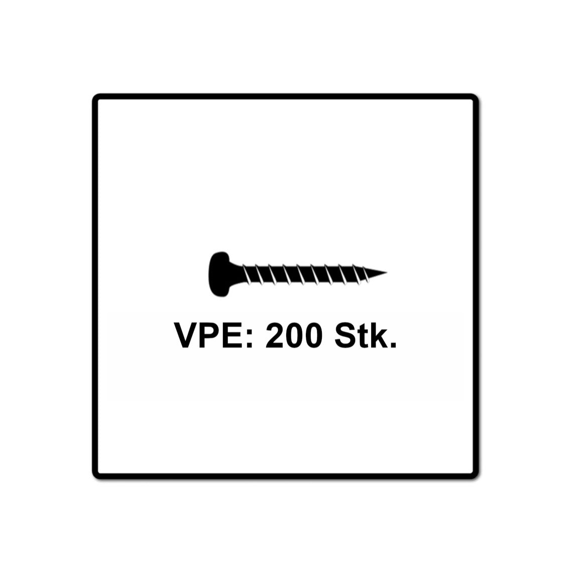 Fischer Power-Fast II FPF II Vis à bois aggloméré 3,0x30mm,Tête ronde, Torx , Filetage total, Zingué blanc, Passivé bleu, 200pcs. (670060)