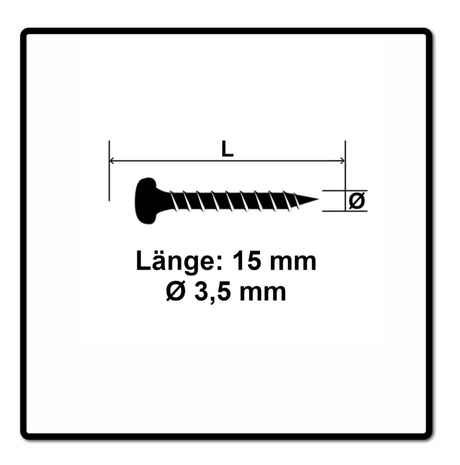 Fischer Power-Fast II FPF II Spanplattenschraube 3,5x15 mm 200 Stück ( 670098 ) Pan Head mit Torx Vollgewinde galvanisch verzinkt, blau passiviert