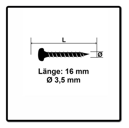 Fischer Power-Fast II FPF II Spanplattenschraube 3,5x16 mm 200 Stück ( 670099 ) Pan Head mit Torx Vollgewinde galvanisch verzinkt, blau passiviert