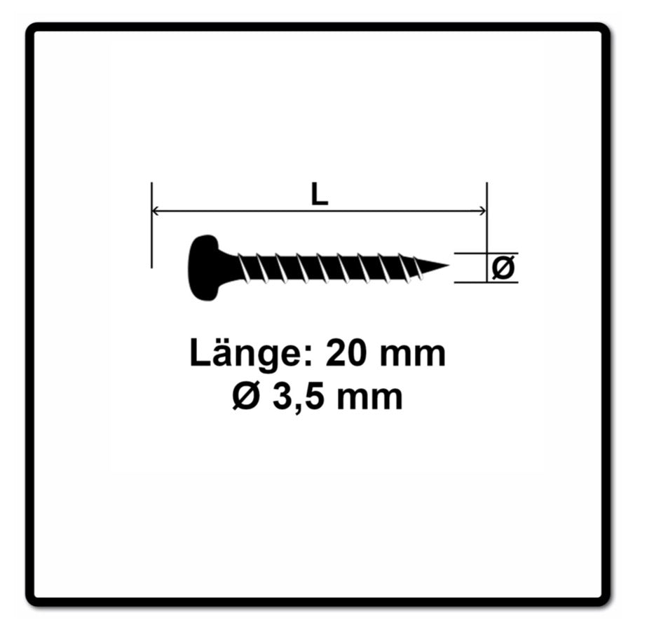 Fischer Power-Fast II FPF II Spanplattenschraube 3,5x20 mm 200 Stück ( 670100 ) Pan Head mit Torx Vollgewinde galvanisch verzinkt, blau passiviert