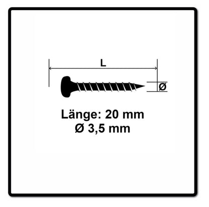 Fischer Power-Fast II FPF II Vis à bois aggloméré 3,5x20mm,Tête ronde, Torx, Filetage total, Zingué blanc, Passivé bleu, 200pcs. (670100)