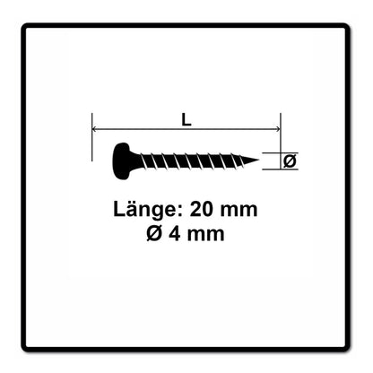 Fischer Power-Fast II FPF II Spanplattenschraube 4,0x20 mm 200 Stück ( 670235 ) Pan Head mit Torx Vollgewinde galvanisch verzinkt, blau passiviert