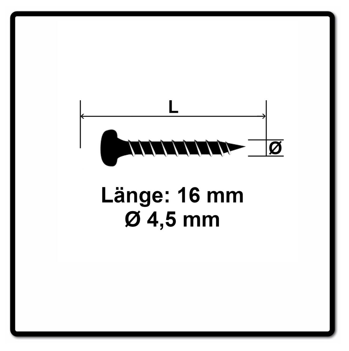 Fischer Power-Fast II FPF II Spanplattenschraube 4,5x16 mm 200 Stück ( 670327 ) Pan Head mit Torx Vollgewinde galvanisch verzinkt, blau passiviert