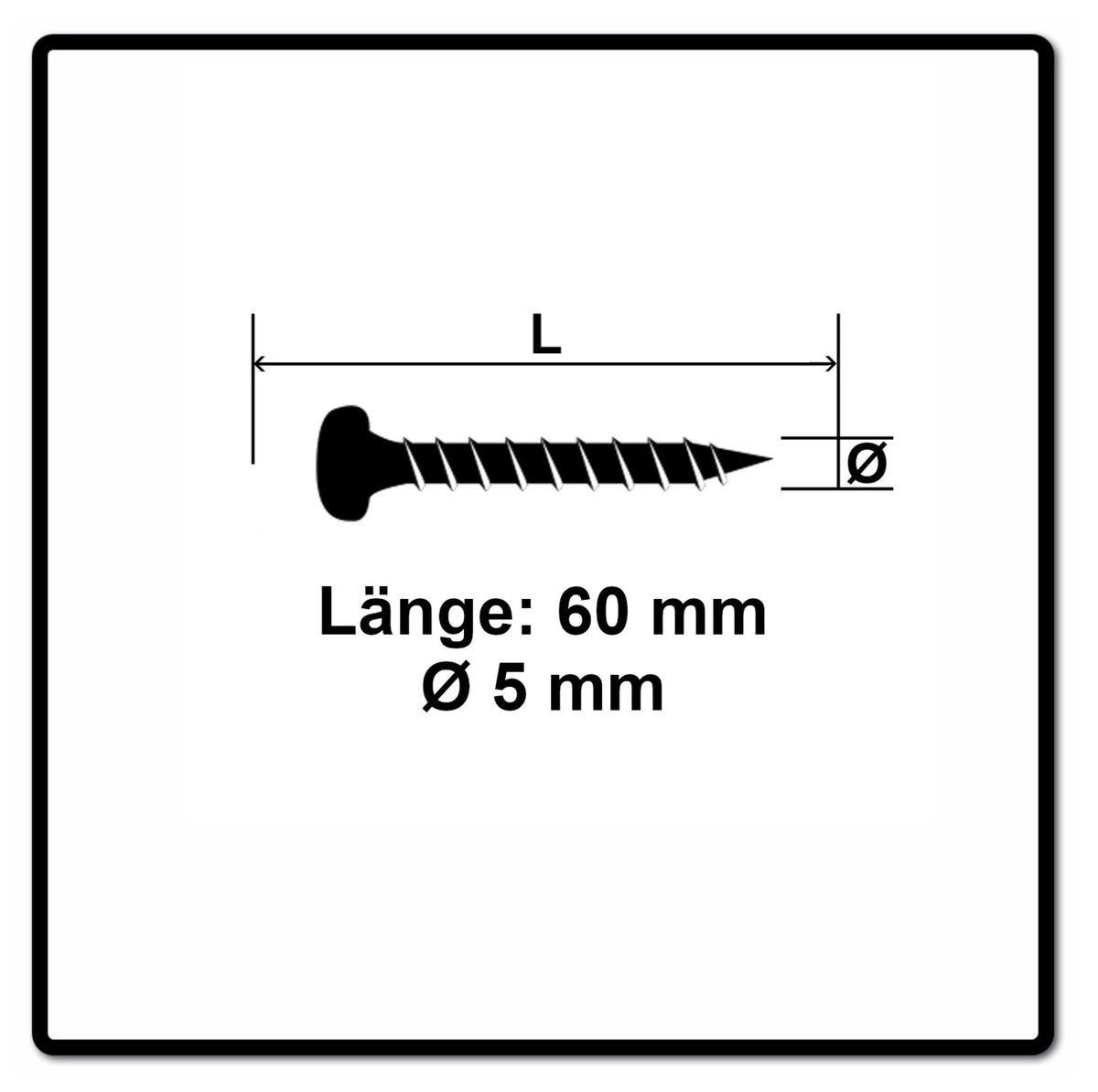 Fischer Vis pour panneaux de particules Power-Fast II FPF II 5,0x60 mm - 100 pièces (670440) Tête cylindrique + Filetage Torx complet, zinguée, passivée bleue