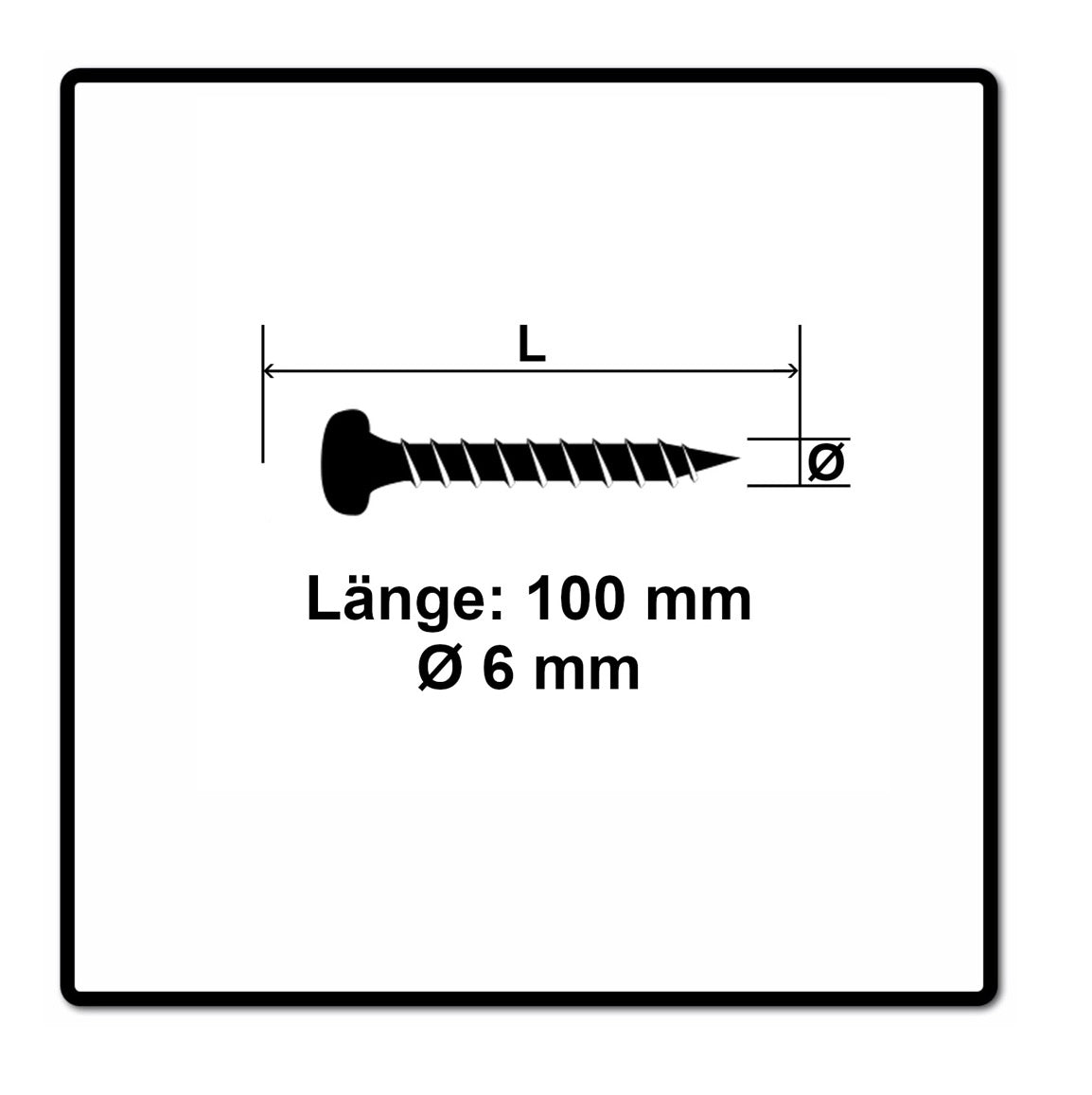 Fischer Power-Fast II FPF II Vis à bois aggloméré 6,0x100 mm, 25 pcs., tête ronde, empreinte Torx, filetage partiel, zingué et passivé bleu ( 670533 )